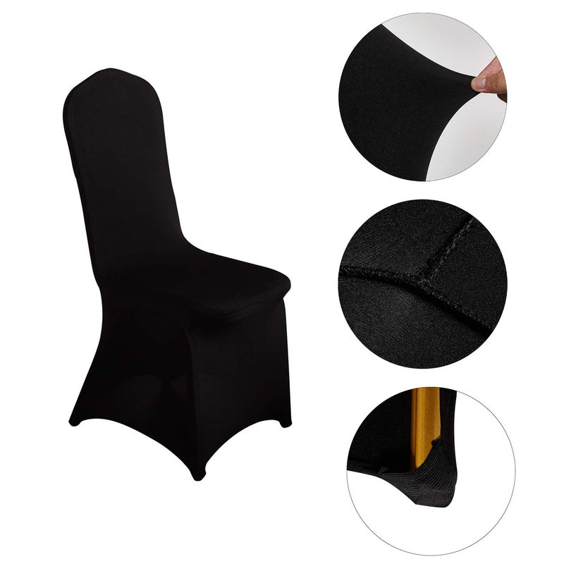 LZY 20pcs Spandex Chair Cover Stretch Slipcovers for Wedding Party, Dining Banquet Chair Decoration Covers (Black, 20) - Image 3